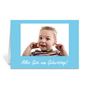 Babyblaue Foto-Geburtstagskarten, 12,7x17,78 gefaltet 