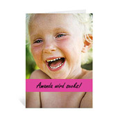 Heisses Pink Foto-Geburtstagskarten, 12,7x17,78 Portrait vorgefaltet 
