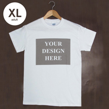 T-Shirt Weiß Baumwolle Mein Text Mein Bild Größe XL für Erwachsene