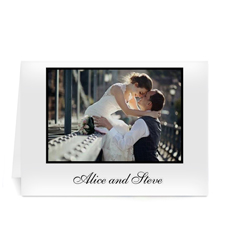 Hochzeitskarte, Querformat 12,7 cm x 17,8 cm, Doppelkarte Weiß