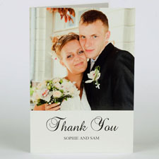 Hochzeitskarte, Hochformat 12,7 cm x 17,8 cm, Doppelkarte Weiß
