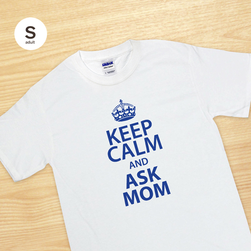 Keep calm und frag Mutti T-Shirt Personalisieren Größe S Small Weiß