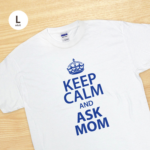 Keep calm und frag Mutti T-Shirt Personalisieren Größe L Large Weiß
