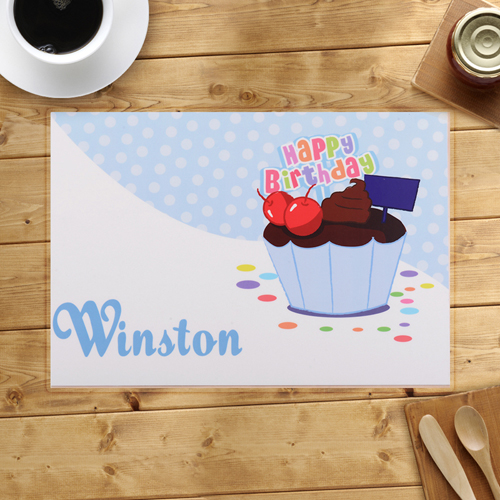 Erster Geburtstag Junge Cupcake personalisierter Tischset