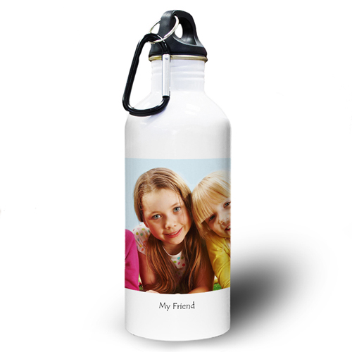 Foto Textbox Weiß Wasserflasche personalisieren