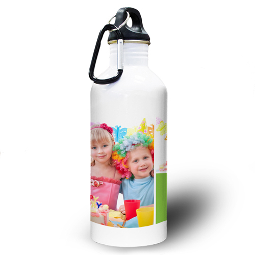 Zwei Fotos Collage Hellgrün Wasserflasche für Kinder