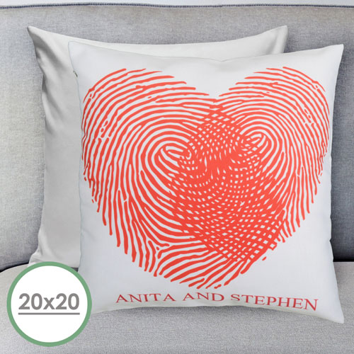 Fingerabdruck Herz Personalisierter Kissenbezug 50,8 x 50,8 cm