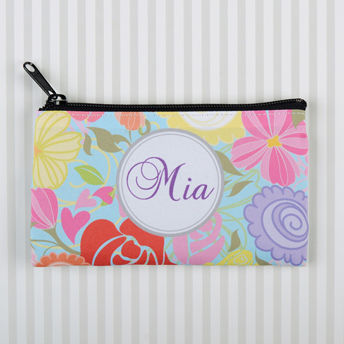 Tropical Floral Personalized Cosmetic Bag
