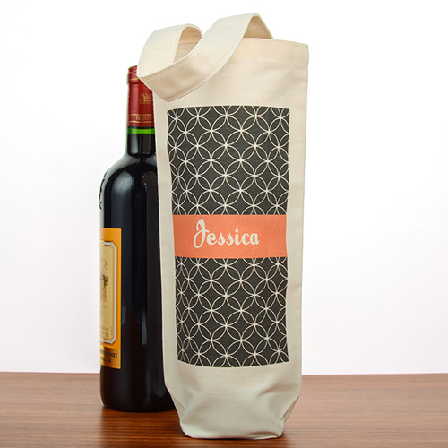 Geometrisches Muster Weintasche Flaschentasche Baumwolle Personalisieren