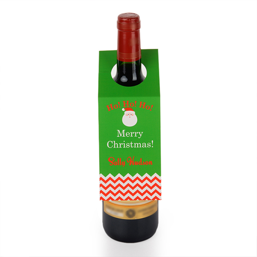 Weihnachtsmann Adventsstern Weinflasche Personalisieren Kragen Tag