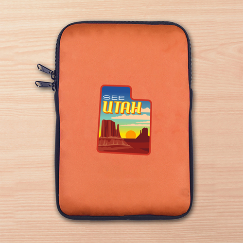 Orange iPad Mini Tasche Hochformat Einseitig Personalisieren 21,0 x 14,6 cm