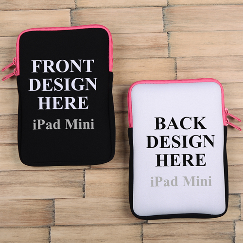 iPad Mini Tasche Hochformat Beidseitig Personalisieren Reißverschluss Hot Pink 21,0 x 14,6 cm