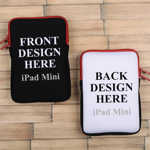 iPad Mini Tasche Hochformat Beidseitig Personalisieren Reißverschluss Rot 21,0 x 14,6 cm