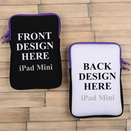 iPad Mini Tasche Hochformat Beidseitig Personalisieren Reißverschluss Lila 21,0 x 14,6 cm