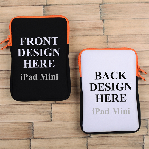 iPad Mini Tasche Hochformat Beidseitig Personalisieren Reißverschluss Orange 21,0 x 14,6 cm