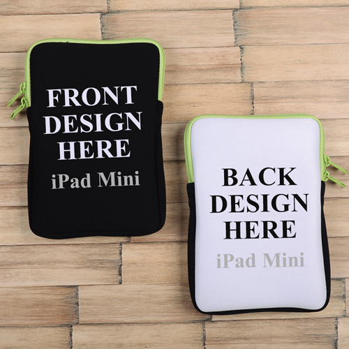iPad Mini Tasche Hochformat Beidseitig Personalisieren Reißverschluss Grün 21,0 x 14,6 cm