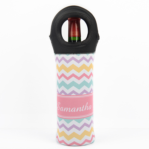 Regenbogen Weintasche aus Neopren mit Foto Vorderseite Personalisieren