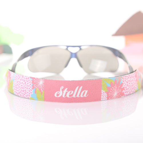 Sonnenbrillenband Pink Blumenmuster Band Personalisieren