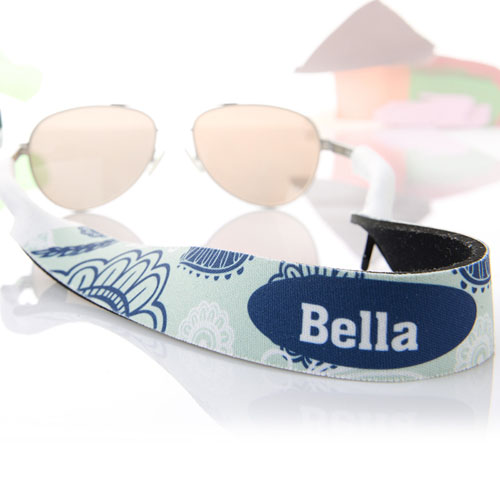 Aqua Blau Sonnenbrillenband Blumenmuster Band Personalisieren