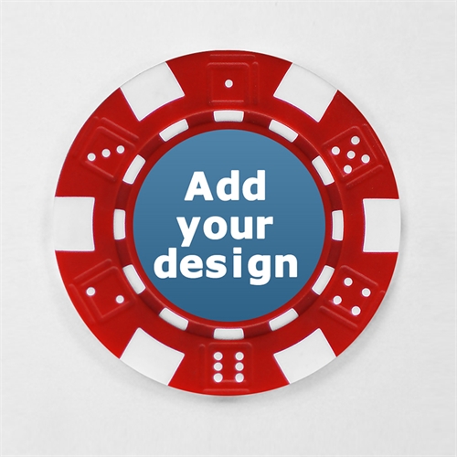 Rot Pokerchips personalisieren Streifen und Würfel mit Foto 12,5 Gramm