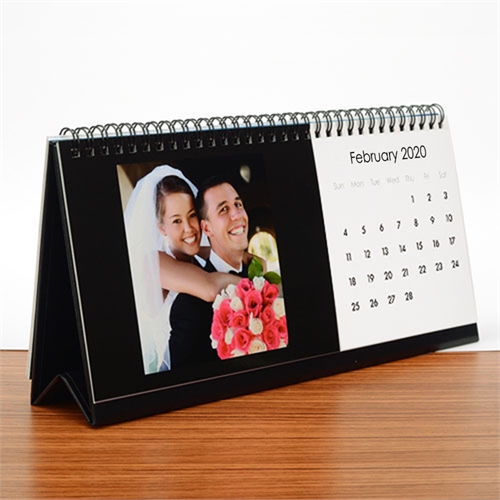 Tischkalender 2022 mit Fotos und Texten selbst gestalten und drucken 127 x 279 mm, Schwarz