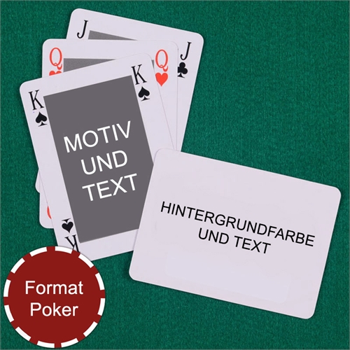 Klassisches Bridgespiel im Pokerformat Rückseite Querformat Beidseitig gestalten