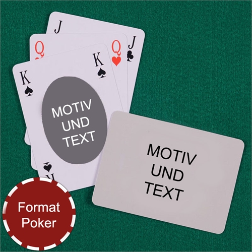 Ovales Motiv Bridgekarten im Pokerformat Rückseite Querformat