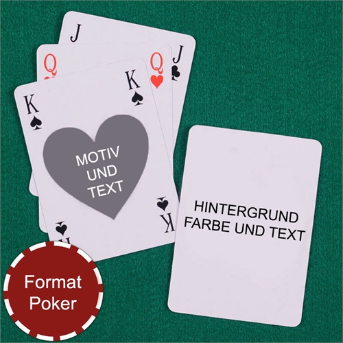 Herz Bridge Pokergröße Rückseite Hochformat Personalsierbar