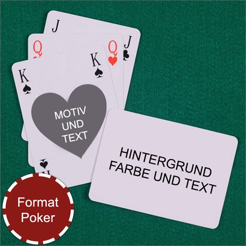Herz Bridgekarten Pokergröße Rückseite Querformat Spielkarten