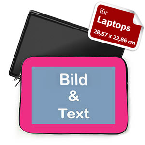 Personalisierte Laptop Tasche Klein Pinkfarbener Rand