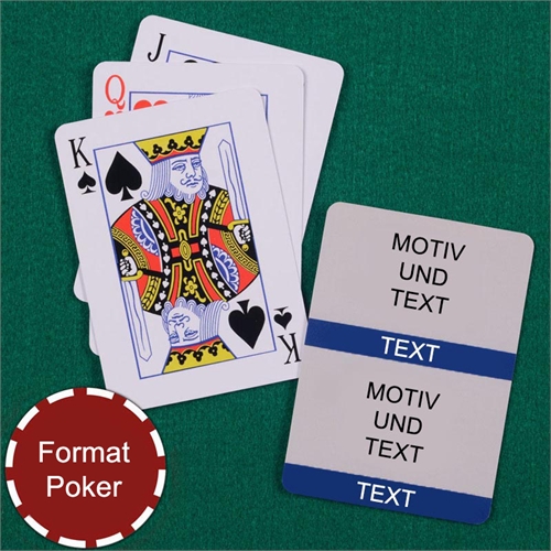 Zwei Fotos Kollage Pokerkarten Marineblau