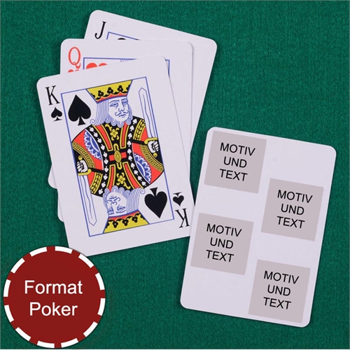 Poker Spielkarten Kollage Vier Quadrate Weiß