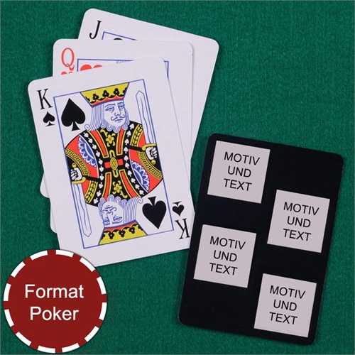 Poker Spielkarten Fotokollage Vier Quadrate Schwarz