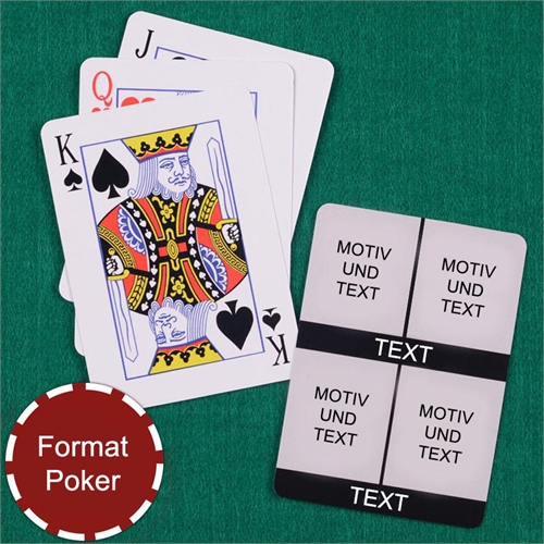 Poker Kartenspiel Kollage Vier Fotos Weiß