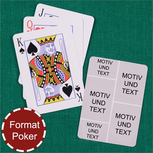 Poker Spielkarten Fotokollage Fünf Fotos