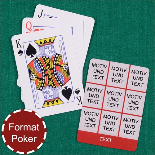 Poker Spielkarten Neun Fotos Fotokollage Rot