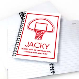 Personalisiertes Notizbuch Basketball Rot