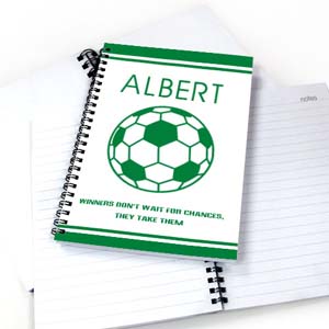 Personalisiertes Notizbuch Fußball Grün
