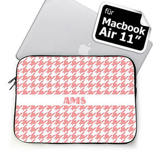 Initialisierte Pink Houndstooth MacBook Air 11 Tasche