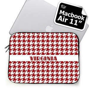 Roter Hahnentritt mit Namen MacBook Air 11 Tasche