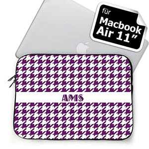 Initialen Lila Houndstooth MacBook Air 11 Tasche