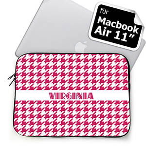 Hot Pink Hahnentritt Personalisierte MacBook Air 11 Tasche