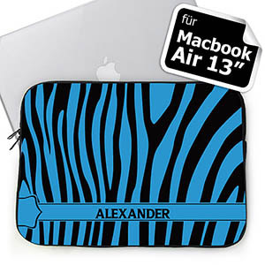 Blaues Zebra Schwarz und Blau Personalisierte  MacBook Air 13 Tasche