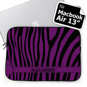 Purple Zebra SchwarzLila Personalisierte MacBook Air 13 Tasche