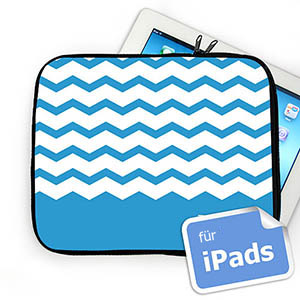 Zickzack Himmelblau Personalisierte iPad Tasche