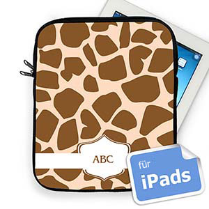 Braune Giraffe Personalisierte Initialen iPad Tasche