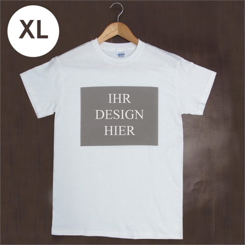 Größe XL, T-Shirt, Weiß, Querformat, Personalisiert 100% Baumwolle
