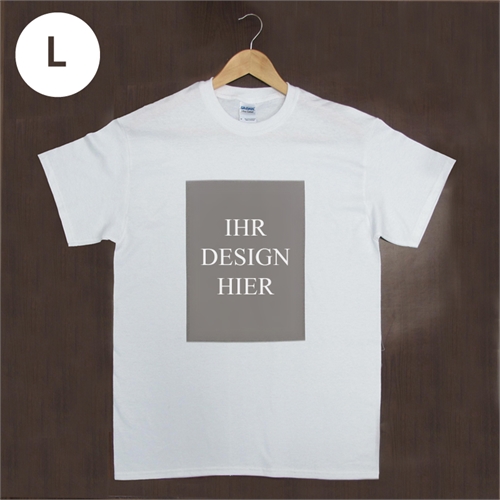 Größe L, T-Shirt, Weiß, Hochformat, 100% Baumwolle