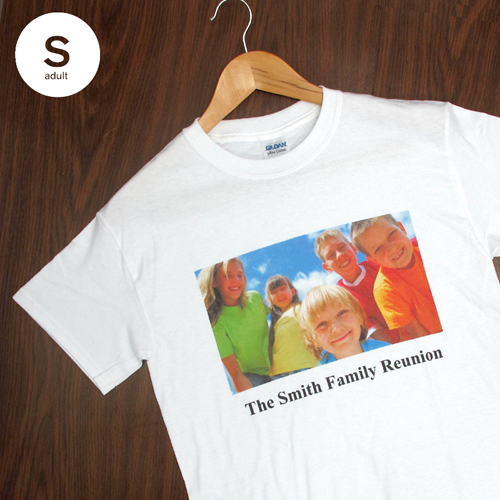 Größe S, T-Shirt, Weiss, Foto & Text, Personalisiert, 100% Baumwolle