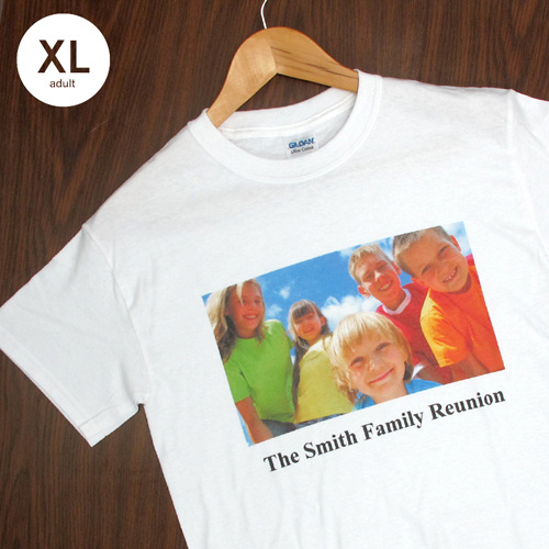 Größe XL, T-Shirt, Weiss, Foto & Text, Personalisiert, 100% Baumwolle